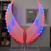 Ailes d'ange lumineuses LED colorées pour scène de mariage, ailes colorées pour proposition de mariage, décoration volante