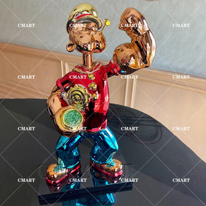 Scultura in Resina di Popeye <span class=keywords><strong>con</strong></span> Gelato a Forma di Dollaro, Decorazione Artistica per la Casa - Product Image 5
