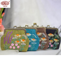 Dompet portabel bordir, grosir elegan untuk acara Formal gaya Vintage ukuran kecil