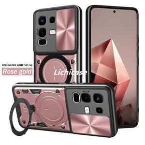Lichicase Soporte de metal Cubierta de cámara deslizante Diseño TPU Hybrid PC One Case para Infinix <span class=keywords><strong>Note</strong></span> 50s Phone Cover - Product Image 3