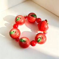 Mode Dopa Bohemia Simulatie Fruit Hars Acryl Lucite Charm Handgemaakte Cartoon Kleurrijke Kraal Armband voor Vrouwen