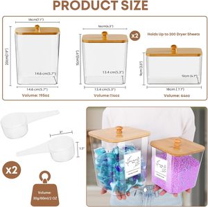 3 Pack Large <b>Plastic</b> Organizer Laundry Room Detergent Storage Organization and <b>Container</b> Jars With Lids - Product Image 2