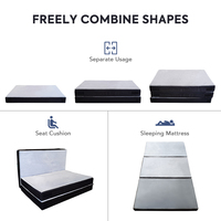 Matelas Pliant Portable d'Extérieur pour Voyage, Canapé-Lit Futon Japonais Pliable Tri-Plis en Mousse Haute Densité pour Sieste