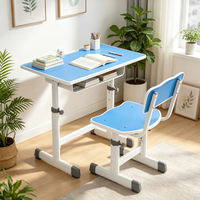 Ensemble de bureau et chaise d'école réglables en hauteur, en métal moderne et durable, respectueux de l'environnement, pour la maison, le bureau et les étudiants