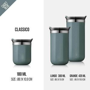 Gobelet de voyage bleu 6 floz 180ml tasse à café isolée sous vide en acier inoxydable à double paroi moderne - Product Image 4