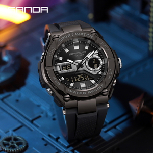 Montre numérique pour homme SANDA 3123, style <span class=keywords><strong>G</strong></span>, montres de sport résistantes aux chocs, montres électroniques étanches, montre-bracelet pour homme, Relogio - Product Image 3