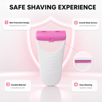 Rasoir corporel pour femmes, lot de 3, lame simple, revêtement platine, acier inoxydable, rasoir pour les aisselles, poignée ergonomique antidérapante pour peaux sensibles