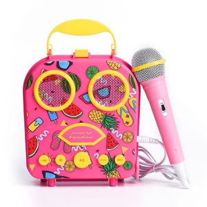 Juego de micrófonos con altavoz para <span class=keywords><strong>Karaoke</strong></span> para niños, micrófono inalámbrico portátil con bolsa de transporte de dibujos animados, máquina para cantar, se conecta con reproductor Mp3 - Product Image 1