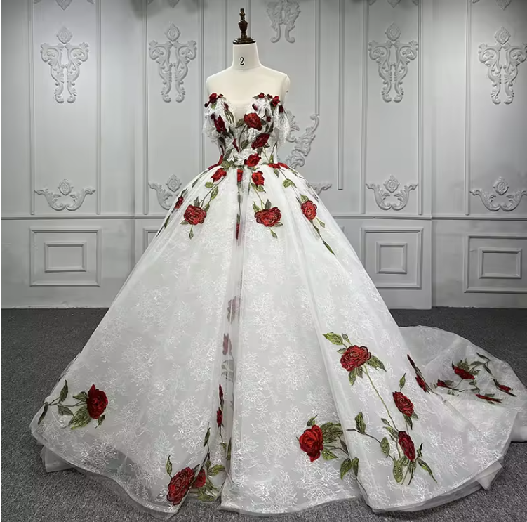 fitted lace wedding dress Rachel Allan Charro RQ5001 8 / Red Gold main image 1