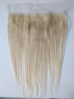 Cabello Europeo Rubio Ceniza Helada y Marrón Miel, Cabello Humano Virgen Crudo con Cutícula Alineada, Cierre de Encaje Suizo HD 5x5 6x6 2x6