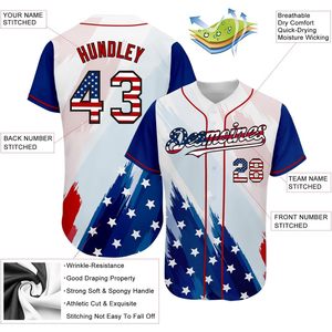 Maillots de baseball personnalisables à manches courtes avec motif feuille de palmier hawaïenne et drapeau américain, style chemise tropicale de plage, pour le baseball et le softball - Product Image 3