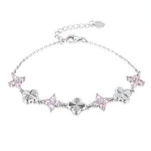 Grace gioiello di san valentino bracciale quadrifoglio personalizzato in argento 925 per regalo da donna - Product Image 2