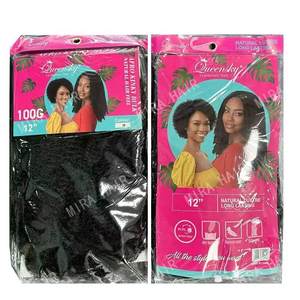 Vente en gros de dreadlocks 12 pouces à cuticule alignée Afro Kinky Twist Crochet tresses cheveux synthétiques crus YAKI en vrac - Product Image 4