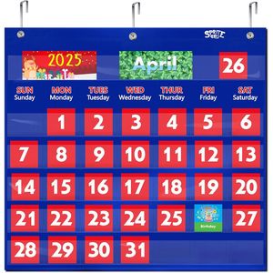 Calendrier mural en plastique avec vue mensuelle et 76 cartes pour la gestion du temps - Product Image 1