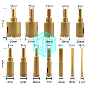 12 pièces 6-35mm diamant enduit <span class=keywords><strong>forets</strong></span> ensemble scie cloche Kit outils à main pour verre marbre granit pierre carrelage céramique - Product Image 2