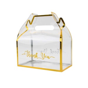 Nuova Lussuosa Scatola Trasparente in PVC per Caramelle con Manico Dorato, Confezione Regalo per Matrimoni, Feste e <span class=keywords><strong>Regali</strong></span> Festivi - Product Image 1