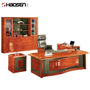 Muebles de oficina modernos para el hogar, Mesa Ejecutiva de escritura en forma de L Boss Ceo con cajones, gabinete de madera y cuero, la mejor silla de escritorio de oficina - Product Image 2