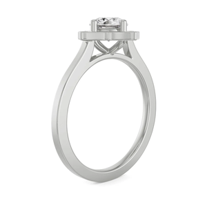 Bague de fiançailles Halo de qualité supérieure avec pierres rayonnantes et cadre élégant conçue pour les amateurs de bijoux fins à la recherche d'une beauté intemporelle - Product Image 5