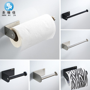 Porte-papier toilette Saint Ruijia en acier inoxydable 304, sans perçage, noir, carré, pour cuisine et salle de bain - Product Image 3