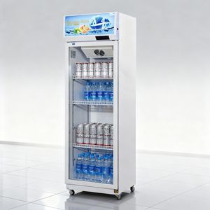 Réfrigérateur commercial vertical à porte unique avec ventilateur, affichage numérique, étagères réglables pour le stockage de boissons, fruits et légumes - Product Image 5