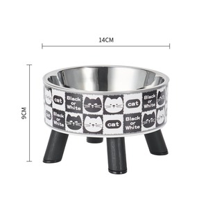Gamelle double surélevée en acier inoxydable pour chat et chien, réglable en hauteur, avec support cervical pour chat - Product Image 3
