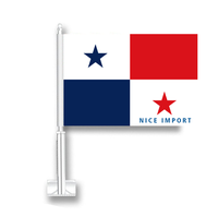 Drapeau du Panama pour voiture, drapeau pour fenêtre de voiture en polyester, mât inclus, décorations patriotiques pour les célébrations de festivals et les défilés