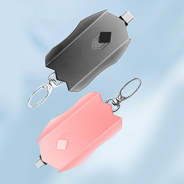Hot Selling Portable Emergency Keychain Power Bank Type-C Port 1500mAh Mobile Phone Charger for Outdoor
