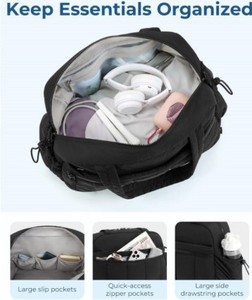 Pink Nylon Gym Duffel <b>Bag</b> With Adjustable Strap And Zipper Closure For Women Casual Use - Product Image 6