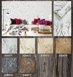 2023 Guangzhou <span class=keywords><strong>ihouse</strong></span> Venta caliente precio barato papel tapiz de diseño de mármol dorado y plateado - Product Image 5