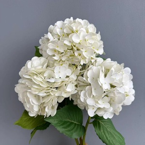 Nouvelles fleurs artificielles en gros, hydrangeas de haute qualité, grande tête, en soie, blanc et vert, pour la décoration de mariage - Product Image 5