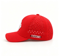 Gepersonaliseerde baseballcaps met geborduurd logo, geprinte 3D-borduursels, 6 panelen, groothandel, promotioneel, waterdicht, rode baseballcaps