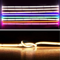 Bande lumineuse LED COB 12V 24V, 320D, bleu glace, doré, flexible, multicolore, haute luminosité CRI 90, dimmable pour salon et armoire