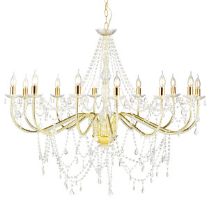 Đèn chùm pha lê treo Đèn chùm treo Thiết kế hệ thống chiếu sáng và mạch điện kiểu châu Âu Sơn trắng, pha lê acrylic 8 cánh tay - Product Image 3