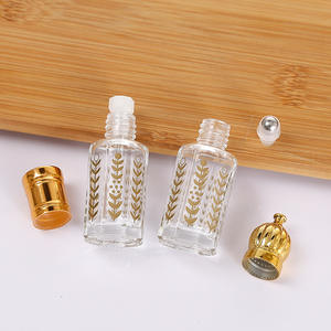 Botella octogonal de vidrio plateado para aceites esenciales, botella roll-on para masaje de ojos, portátil, recargable, vacía, para viaje - Product Image 3