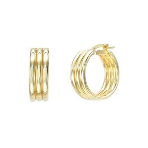 2025 nueva llegada impermeable hipoalergénico 14K oro Trio aro pendiente para niñas - Product Image 3