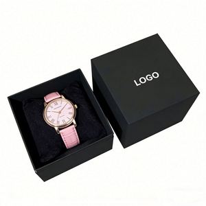 Boîte à montre en carton noir personnalisable en direct d'usine avec doublure en velours, idéale pour l'emballage de bijoux et de montres - Product Image 1