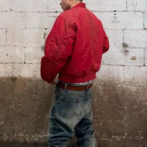 Винтажная укороченная стеганая куртка-бомбер на заказ уличная куртка-бомбер из полиэстера с вышивкой, Мужская нейлоновая куртка-бомбер - Product Image 3