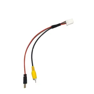 4 Pin Male Connector Input Plug Cable Back Up Reverse Camera Complete Wiring Harness for Toyotas Car