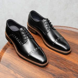 Nouveauté, best-seller : chaussures basses pour homme, style anglais, entièrement en cuir de vache, à trois clips, style à bride avant, respirantes, pour le travail - Product Image 4