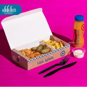 Caja de comida de calle samosa impresa personalizada restaurante comida rápida freír pastelería dulce sándwich caja de entrega embalaje fatayer caja