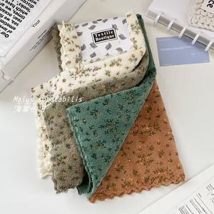 Malus Spectabilis Coral Fleece Printed Square Towel 30x30 Kitchen Absorbent Reusable Cleaning Cloth - Product Image 1