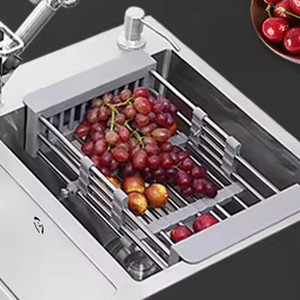 Évier de cuisine double carré au design moderne OEM en acier inoxydable 304/201 avec <span class=keywords><strong>support</strong></span> intégré – Fregaderos De Cocina - Product Image 2