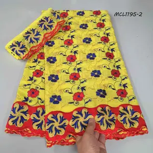 Mikemaycall nuovo stile ricamo svizzero cotone voile tessuto 100% cotone con sciarpa camicetta di pizzo