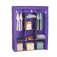 Armoire en tissu au design moderne 2025, vente chaude, meubles de chambre à coucher, acier métallique pliable pour hôtel et école, rangement de vêtements