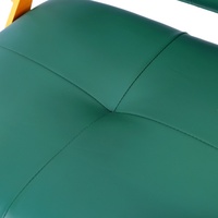 Fauteuil de coiffure inclinable haut de gamme, entièrement vert, avec pompe hydraulique robuste, rotation à 360 degrés, en cuir PU, pour barbier