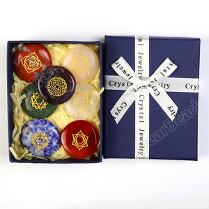 Natural Engraved Gemstone <strong>Kit</strong> 7 Seven Chakra <strong>Crystal</strong> Healing Set, Balancing Chakra Stone Set - Product Image 5