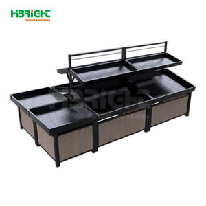 Grote capaciteit, extra stevige metalen supermarkt- en winkeldisplayrek voor fruit en groenten, drielaags - Product Image 1