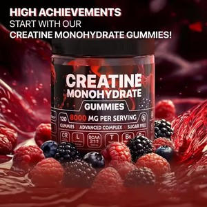 Creatina Monohidrato OEM 120 Gomitas 5000mg Suplemento Deportivo para el Crecimiento Muscular con L-Carnitina, Taurina, BCAA - Product Image 4