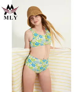 MLY high quality children swimwear sustainable print swimsuit two piece kids swimwear for girls