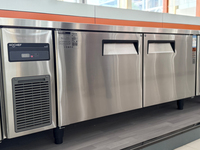 Hotel dapur restoran Custom-Size baja nirkarat Workbench meja kulkas di bawah konter kulkas lemari es & Freezer